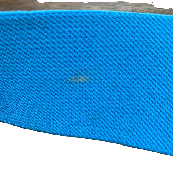 Vintage Blue Stretch Belt Massive Goldtone Rope Textured Twist Buckle 1980’s - Picture 4 of 8